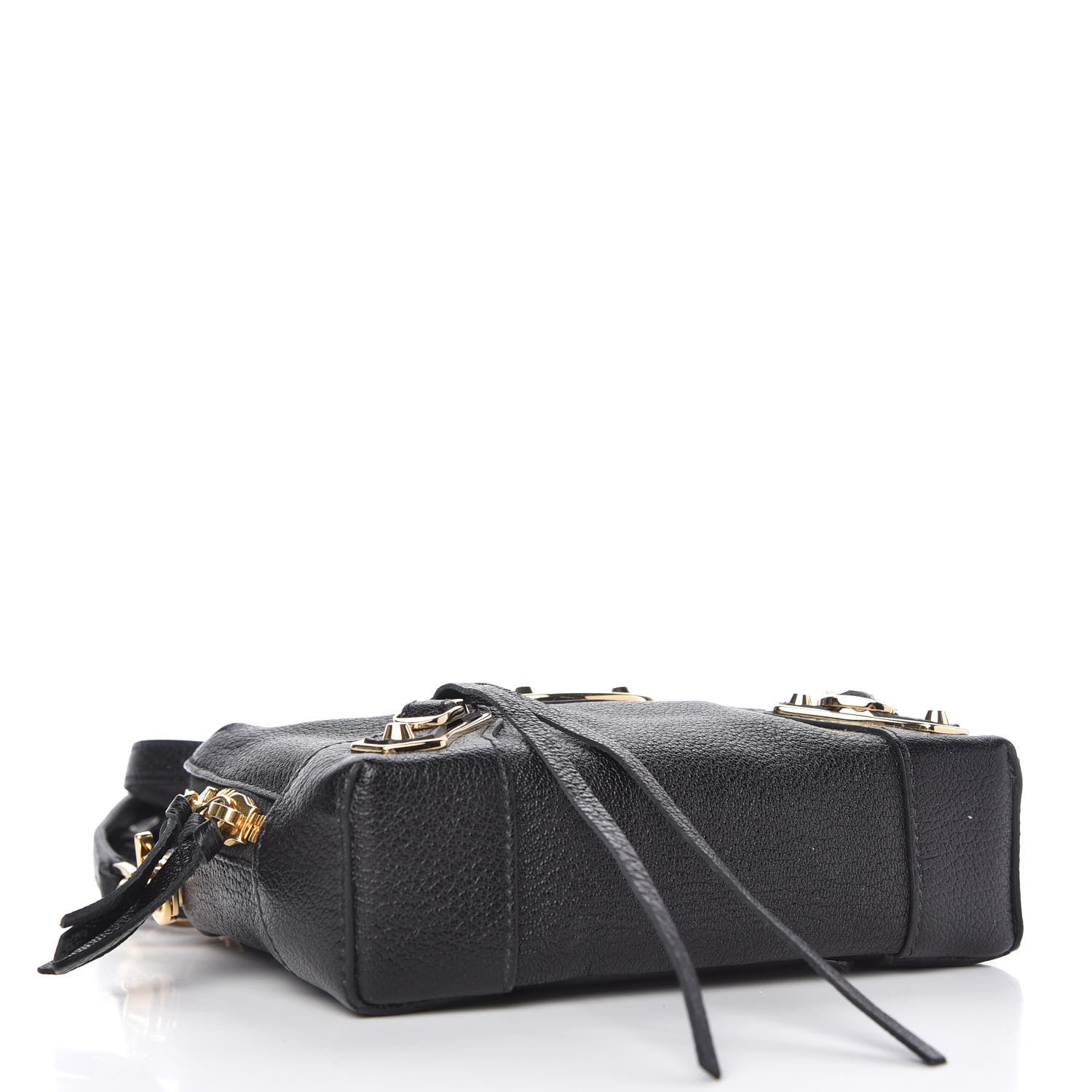 Balenciaga Chevre Gold Metallic Edge Hardware XS Reporter Crossbody Black 4 of 9