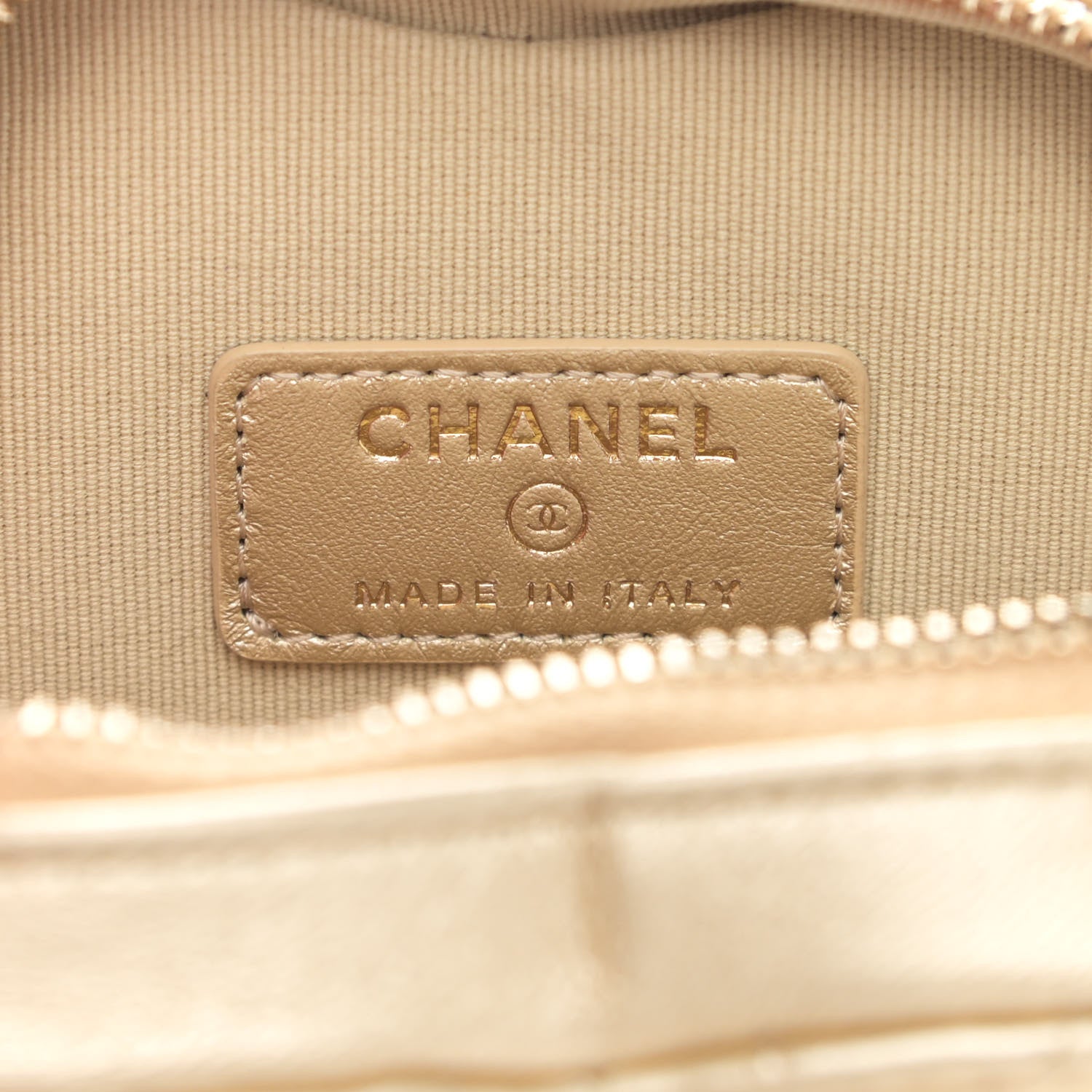 Chanel Metallic Lambskin Quilted CC In Love Heart Waist Belt Bag With Chain Gold 6 of 10