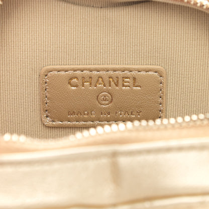 Chanel Metallic Lambskin Quilted CC In Love Heart Waist Belt Bag With Chain Gold 6 of 10