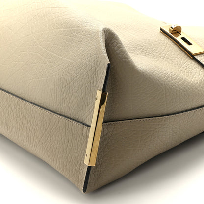 Chloe Grained Calfskin Large Charlotte Tote Motty Grey White 8 of 9