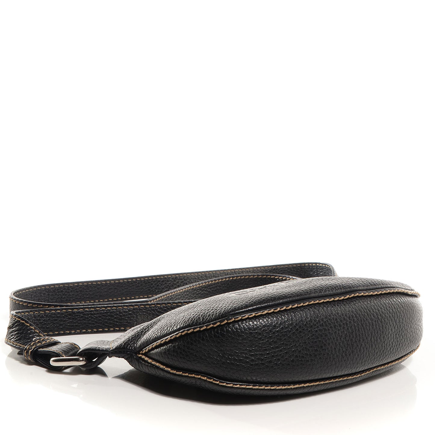 Leather Tassel Small Hobo Black