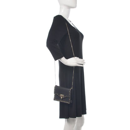 Valentino Garavani Vitello Rockstud Flip Lock Chain Crossbody Bag Black 2 of 11