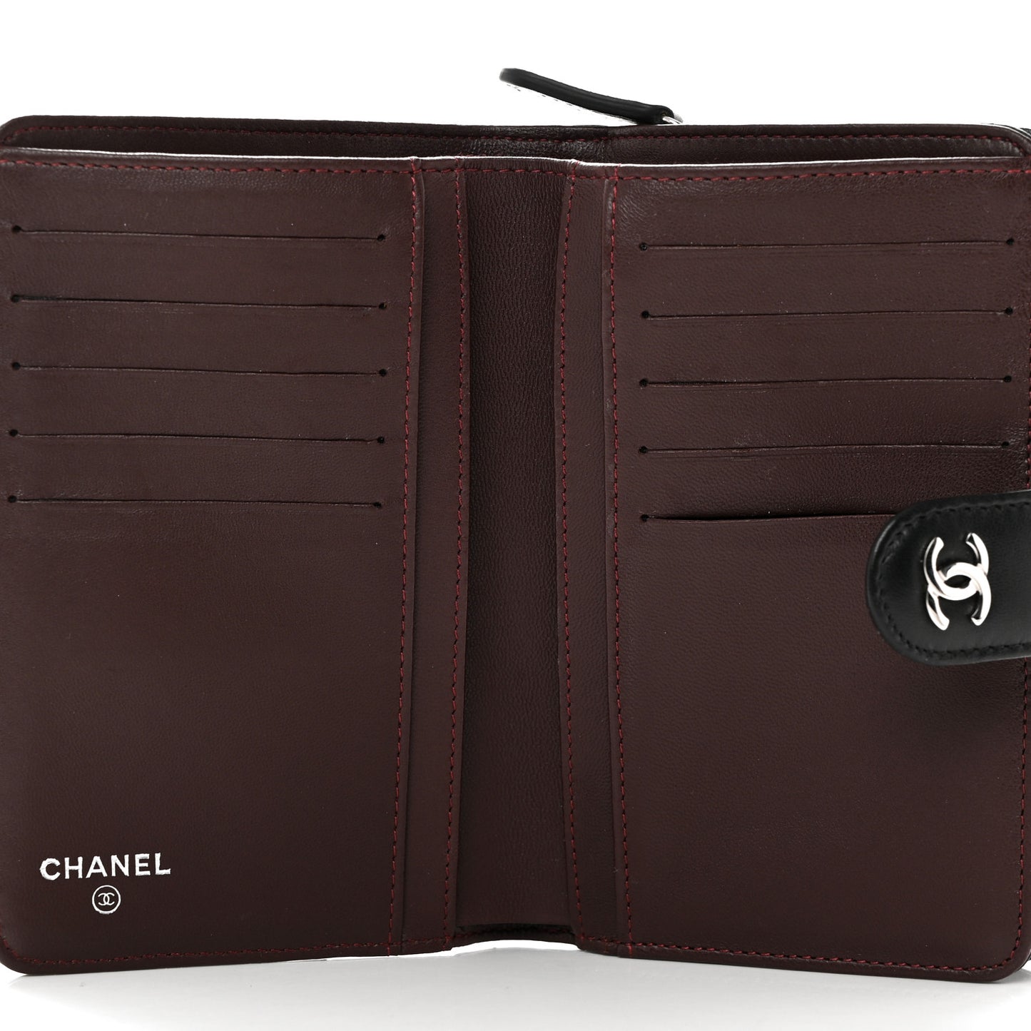 Lambskin Quilted Zipped Pocket Wallet Black