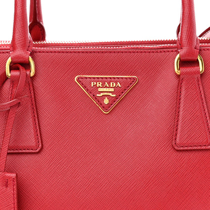 Prada Saffiano Small Galleria Double Zip Tote Fuoco 8 of 12