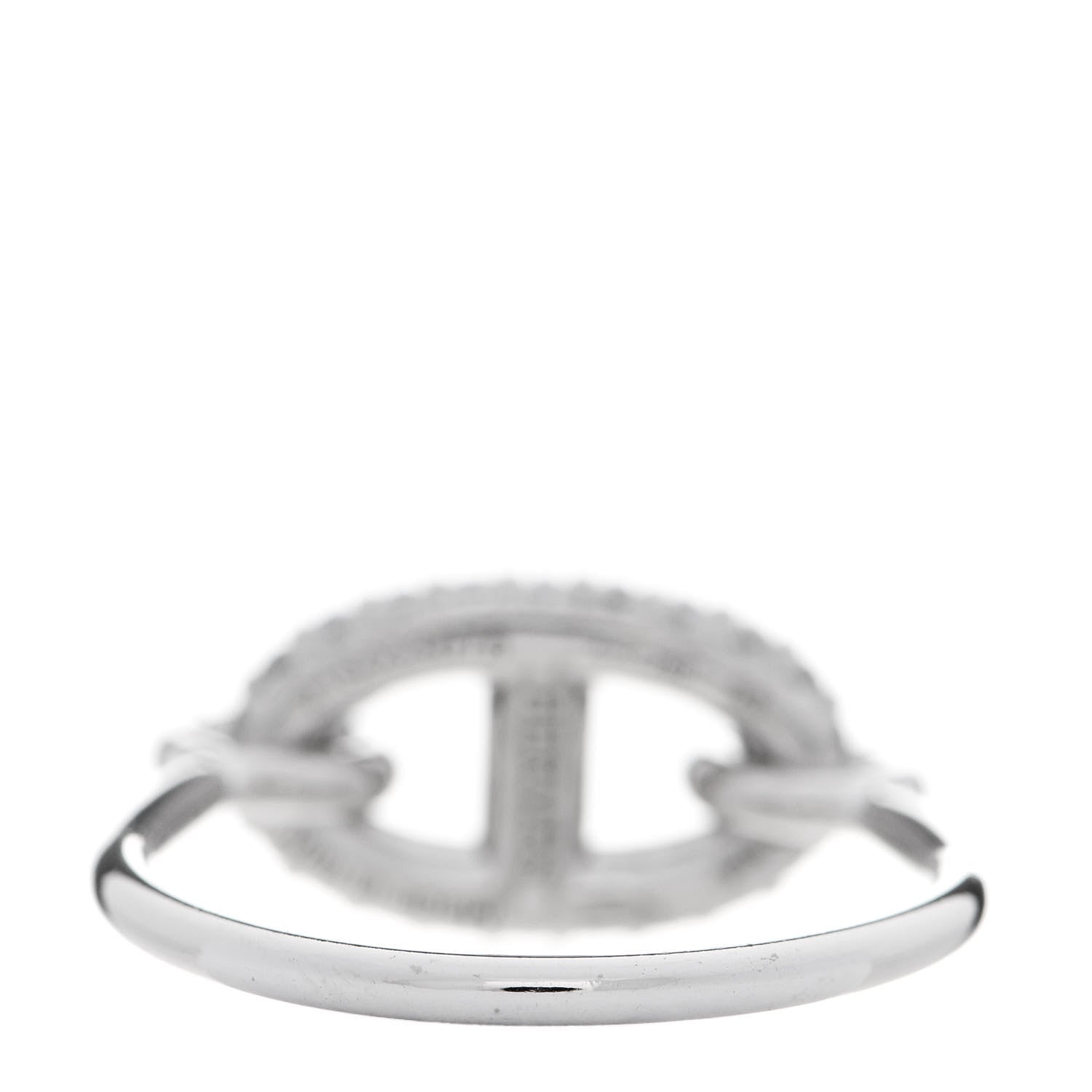 Hermes 18K White Gold Diamond New Farandole Ring 53 6.5 3 of 5