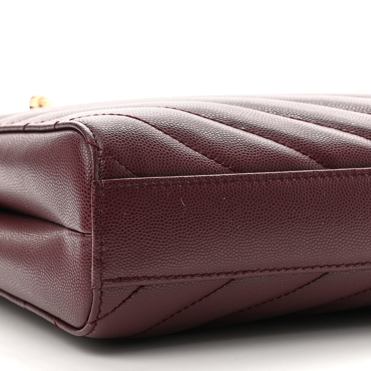 Saint Laurent Grain de Poudre Matelasse Chevron Small Tribeca Shopping Bag Rouge Legion 10 of 11