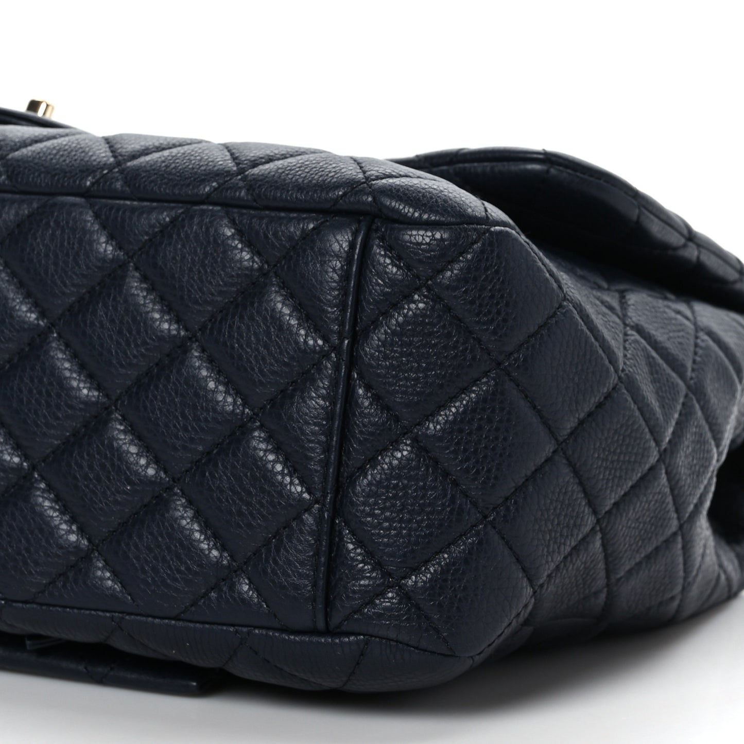 Calfskin Quilted Small XXL Travel Flap Bag Navy
