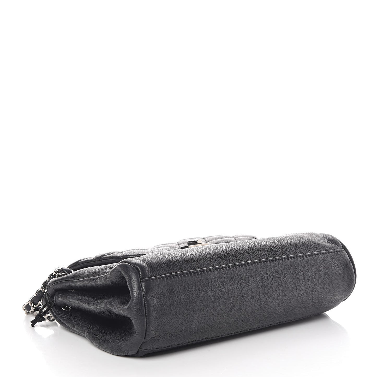 Caviar Quilted Accordion Mademoiselle Flap Black