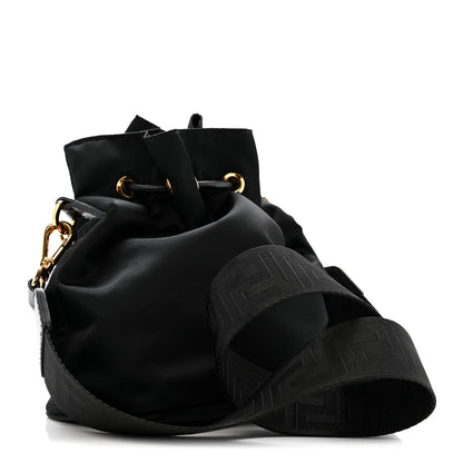 Versace Nylon Medusa Drawstring Bucket Bag Black 3 of 13