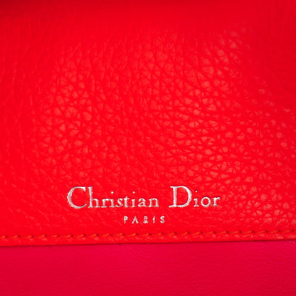 Christian Dior Grained Calfskin Medium Bi-Color Bar Tote Coquelicot 6 of 7