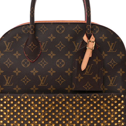 Louis Vuitton Monogram Calf Hair Spikes Iconoclasts Christian Louboutin Tote Red 5 of 14