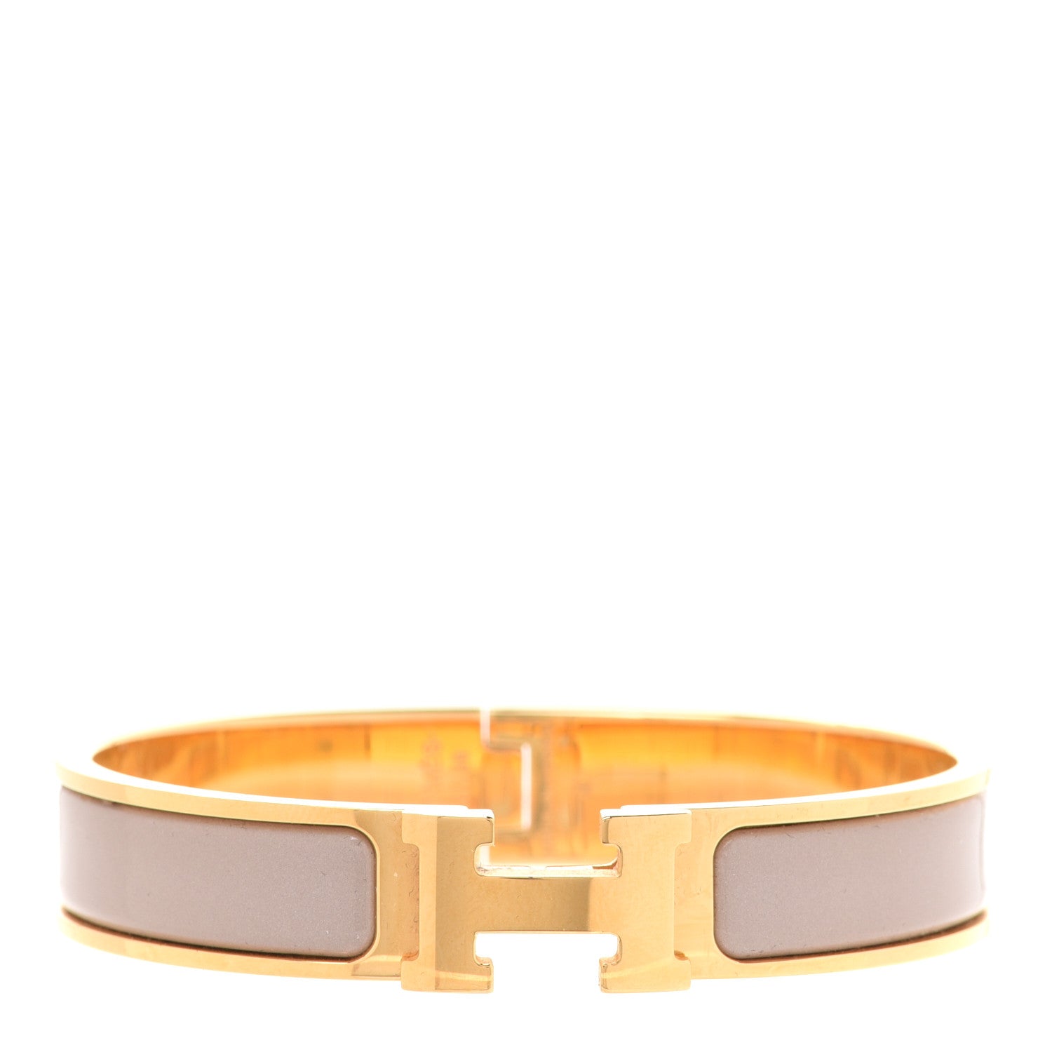 Hermes Enamel Narrow Clic Clac H Bracelet GM Marron Glace 1 of 6