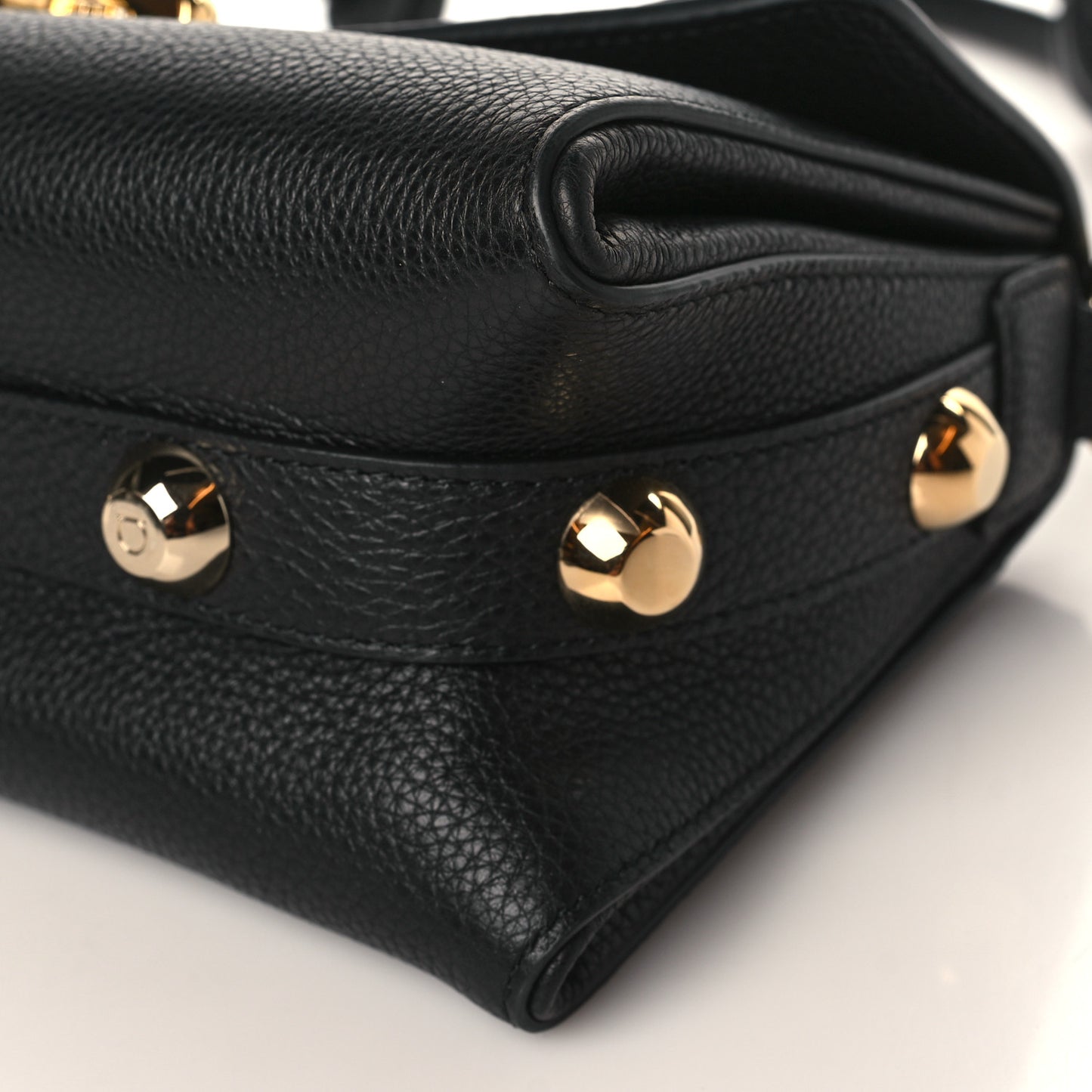 Calfskin Glam Shoulder Bag Black