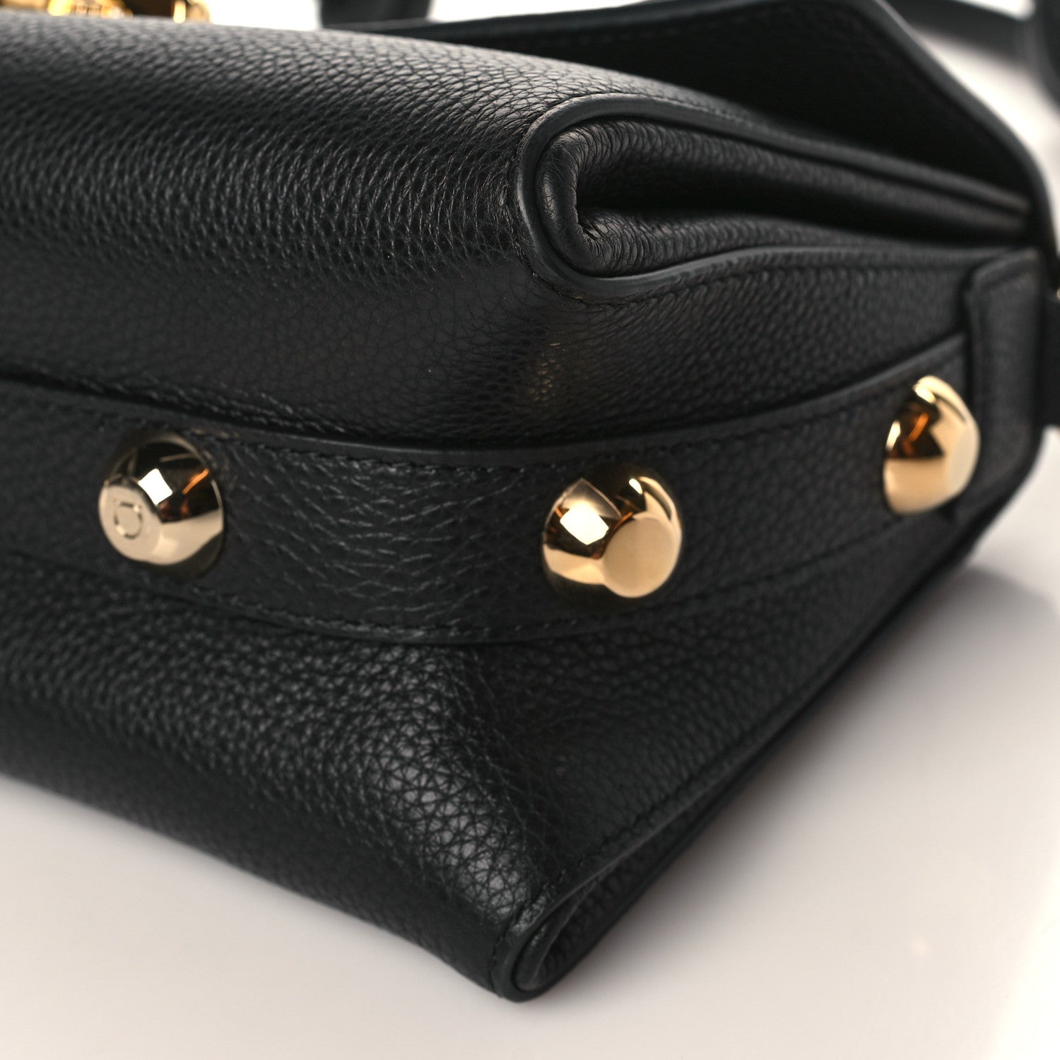Salvatore Ferragamo Calfskin Glam Shoulder Bag Black 7 of 7