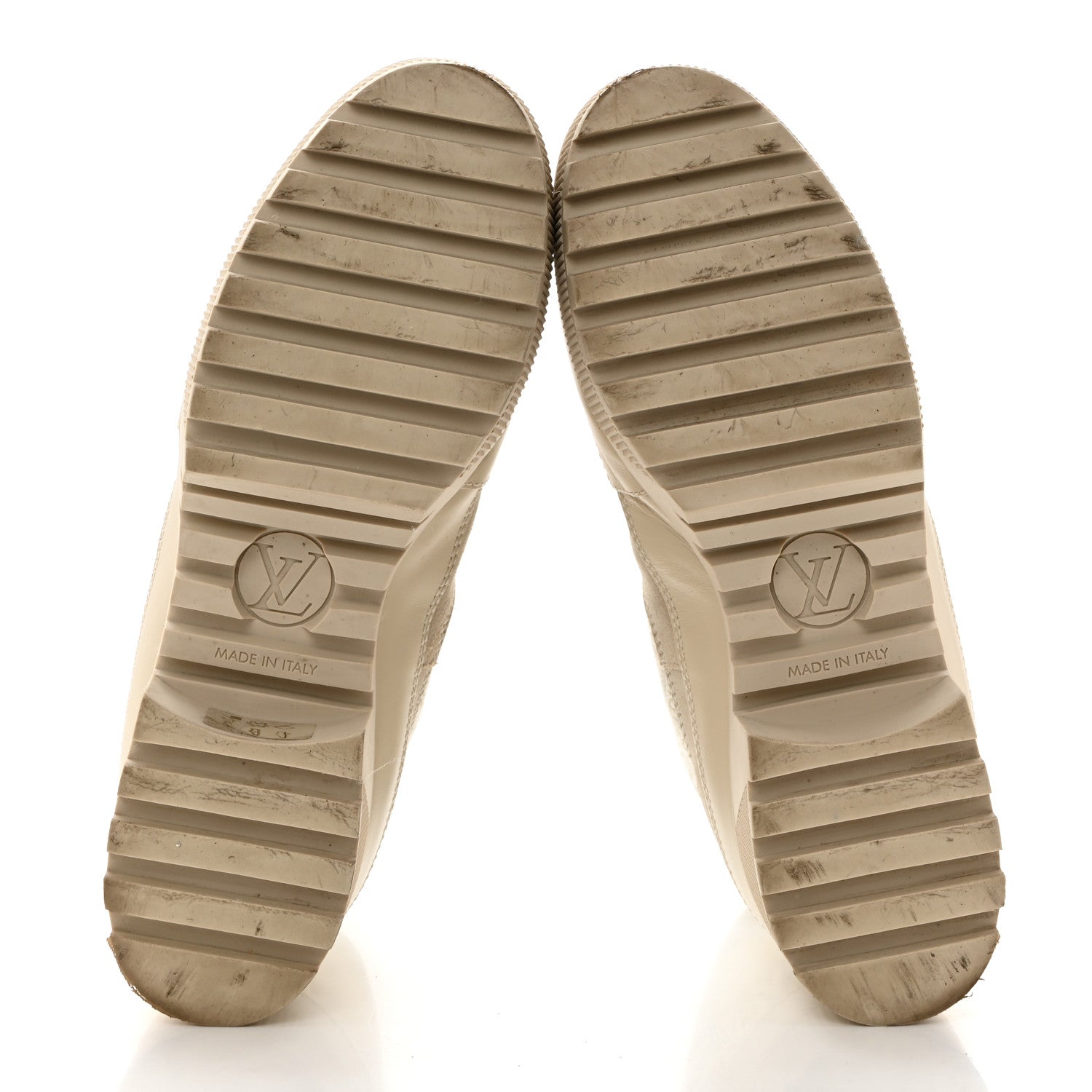 Louis Vuitton Suede Calfskin Jacquard Since 1854 Laureate Platform Desert Boots 40 Beige 5 of 10