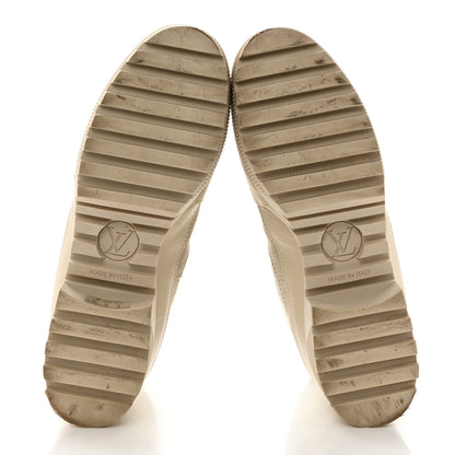 Louis Vuitton Suede Calfskin Jacquard Since 1854 Laureate Platform Desert Boots 40 Beige 5 of 10