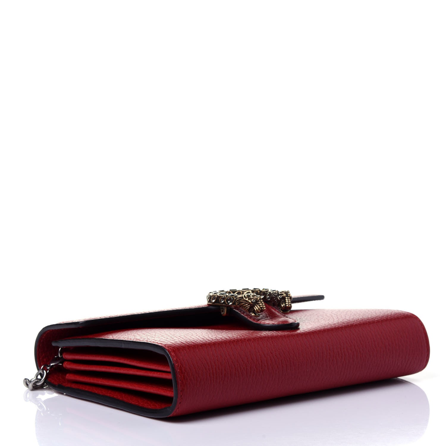 Gucci Calfskin Mini Dionysus Chain Wallet Hibiscus Red 3 of 4