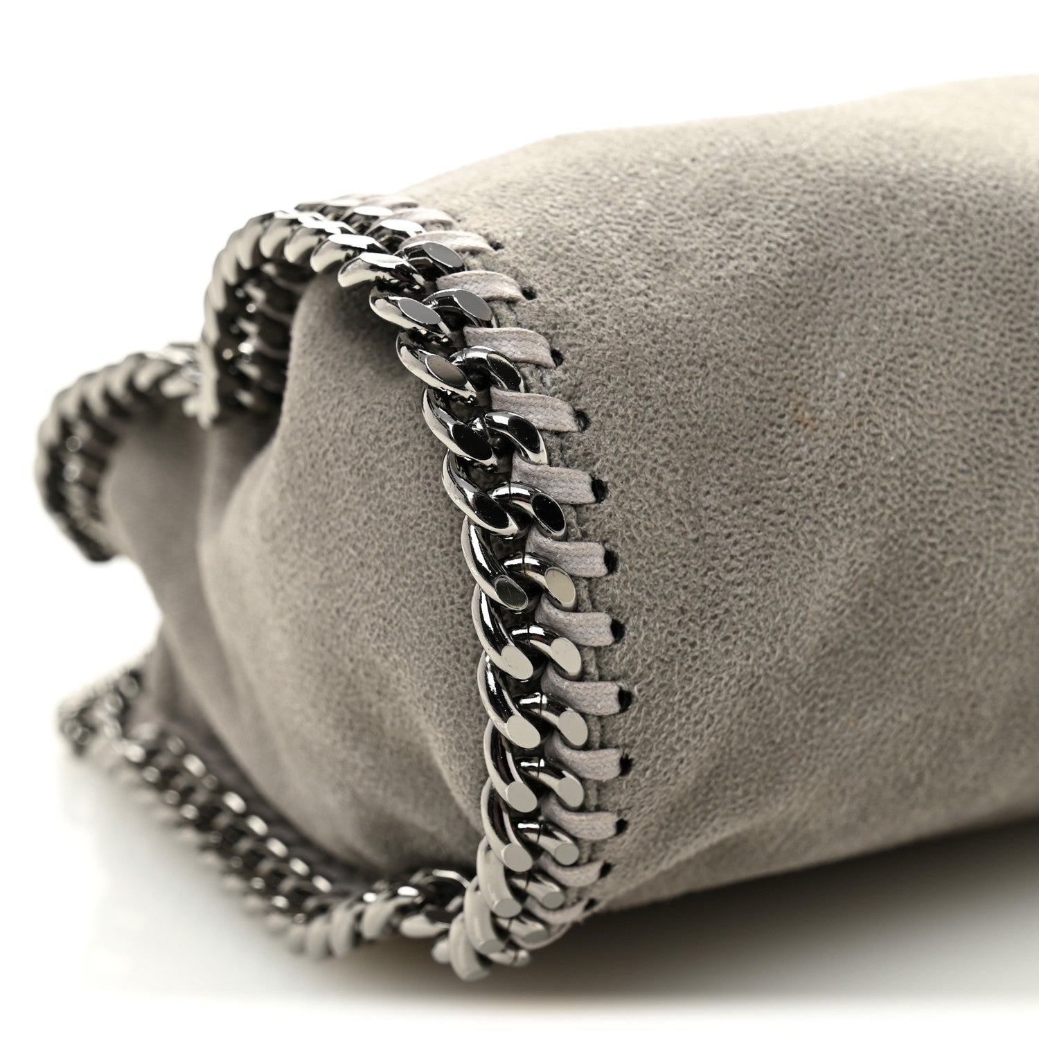 Stella McCartney Shaggy Deer Mini Falabella Fold Over Tote Light Grey 8 of 10
