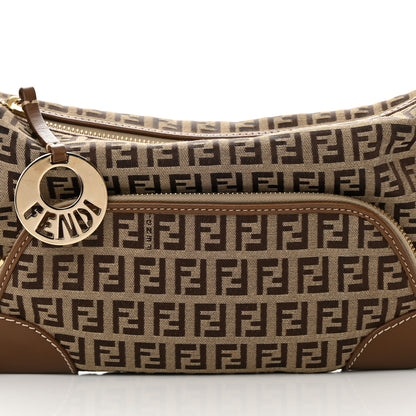 Fendi Zucchino Cuoio Small Chef Pocket Shoulder Bag Mogano Panna Fango 8 of 12