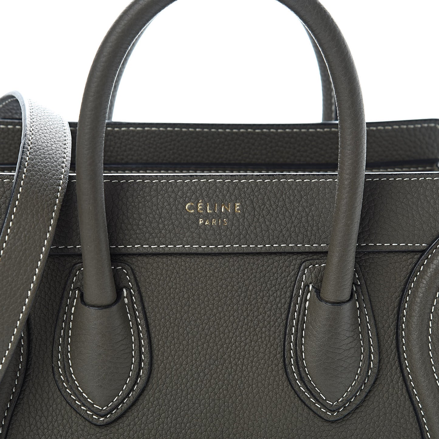 Drummed Calfskin Nano Luggage Stone