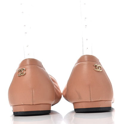 Chanel Lambskin Suede CC Elastic Cap Toe Ballerina Flats 36 Pink Black 7 of 10