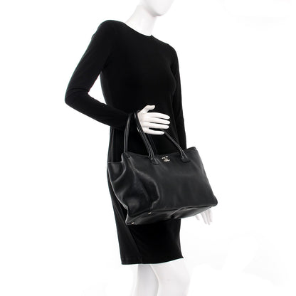 Chanel Calfskin Cerf Executive Shopper Tote Black 3 of 13