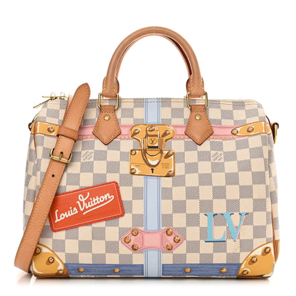 Louis Vuitton Damier Azur Summer Trunks Speedy Bandouliere 30 1 of 24
