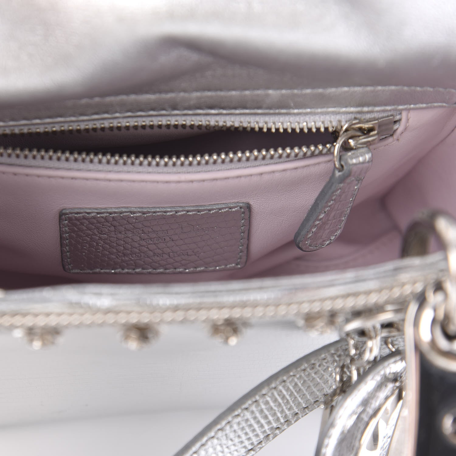 Christian Dior Metallic Lizard Mini Lady Dior Silver 8 of 9