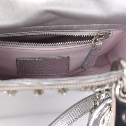 Christian Dior Metallic Lizard Mini Lady Dior Silver 8 of 9