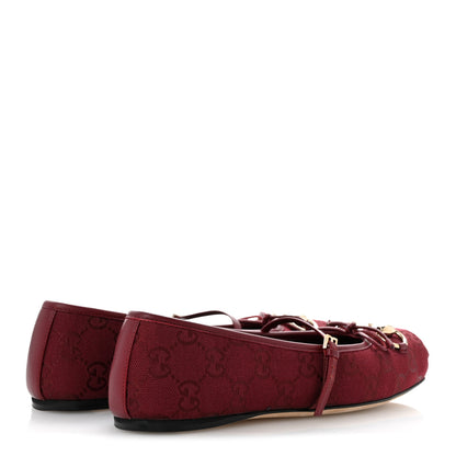 Gucci GG Monogram Horsebit Ballet Flats 36.5 Rosso Ancora 5 of 12