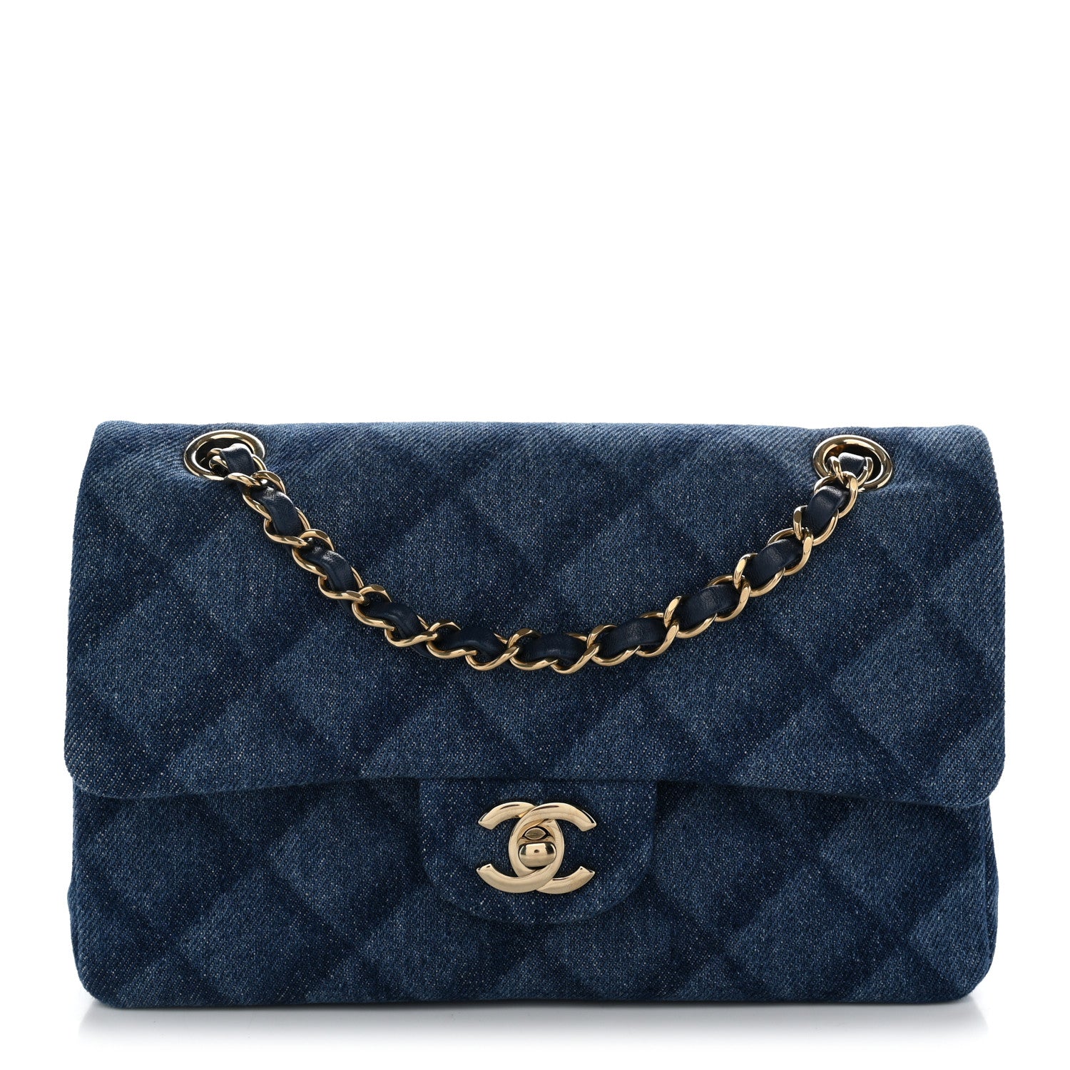Chanel Printed Denim Quilted Small Double Flap Blue 1 of 10
