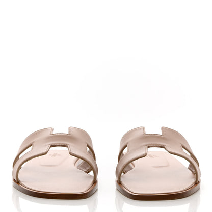 Hermes Box Calfskin Oran Sandals 41 Beige Nude 2 of 11