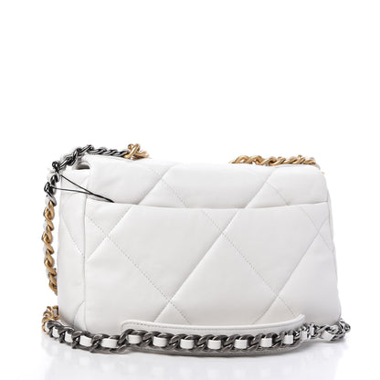 Chanel Goatskin Quilted Medium 19 Flap White 3 of 11