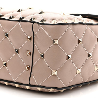 Valentino Garavani Lambskin Medium Rockstud Spike Shoulder Bag Poudre 9 of 10