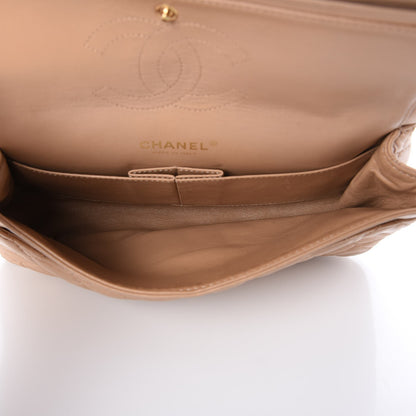 Chanel Lambskin Quilted Medium Double Flap Beige Clair 6 of 8