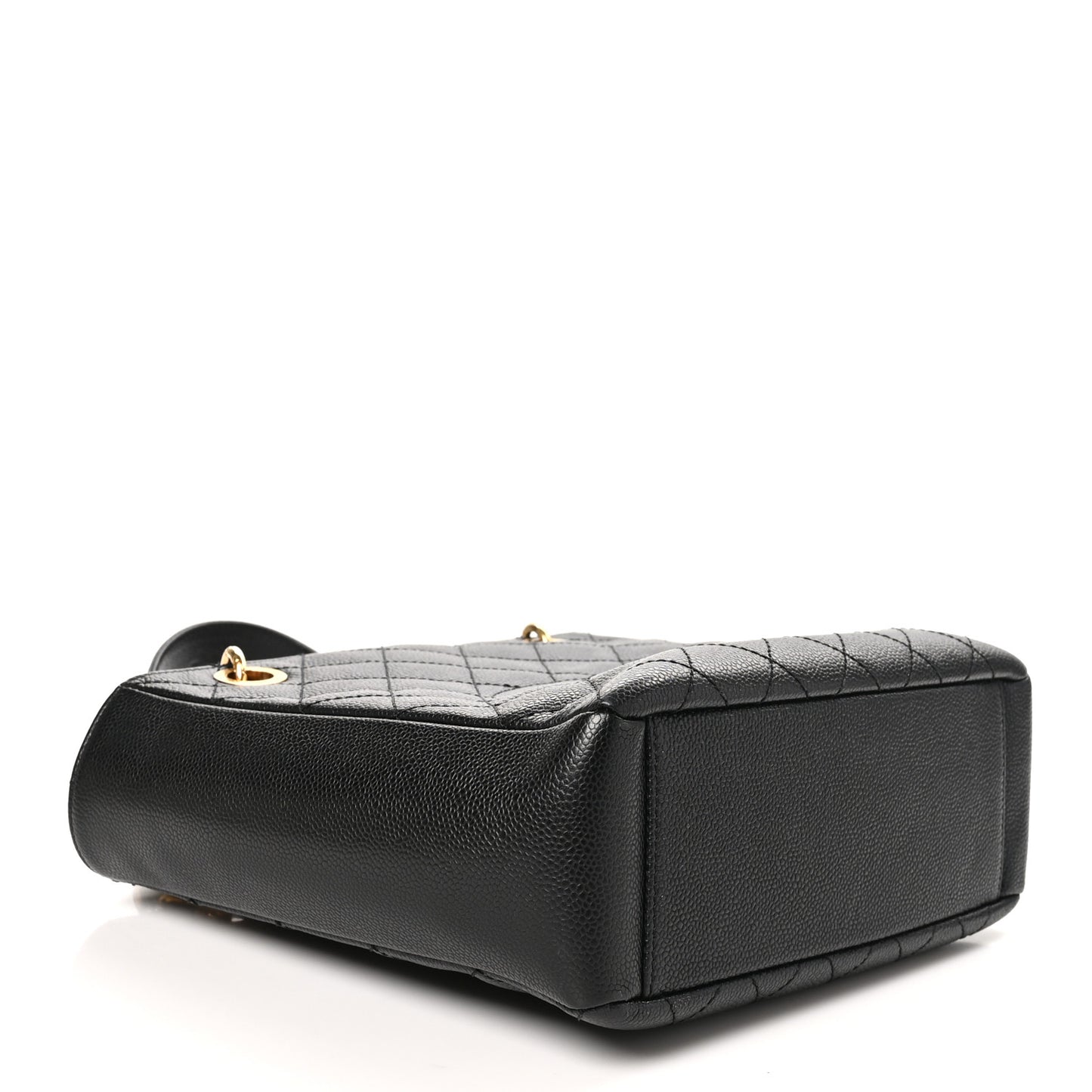 Caviar Quilted Petit Shopping Tote PST Black