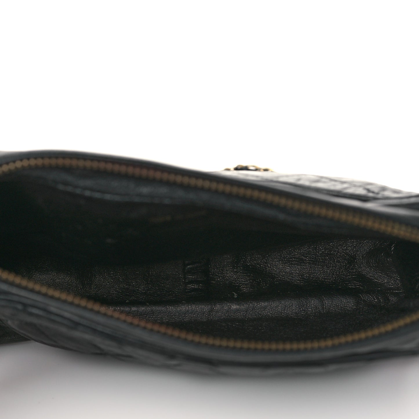 Lambskin Quilted Tassel Camera Case Black