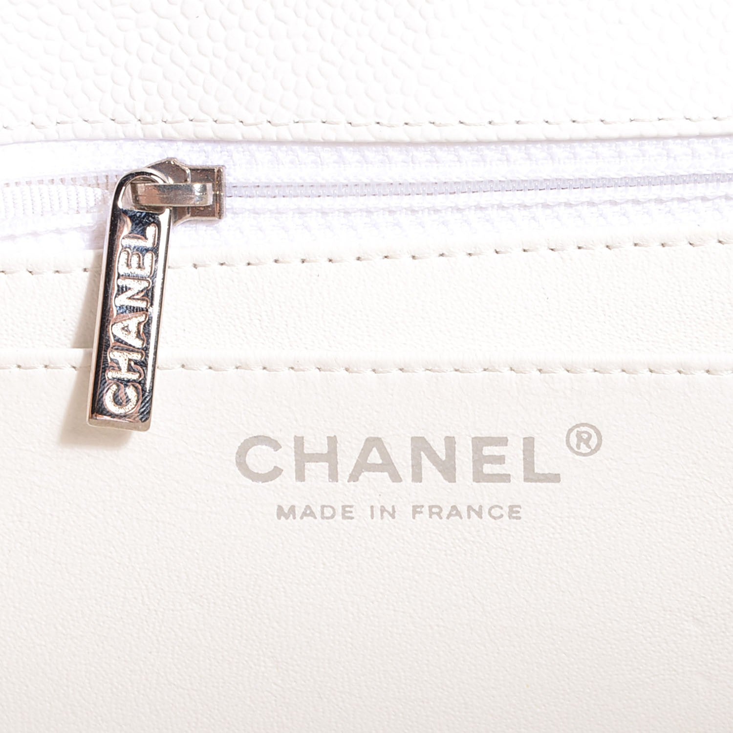 Chanel Caviar Quilted Jumbo Single Flap White 7 of 9