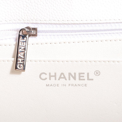 Chanel Caviar Quilted Jumbo Single Flap White 7 of 9
