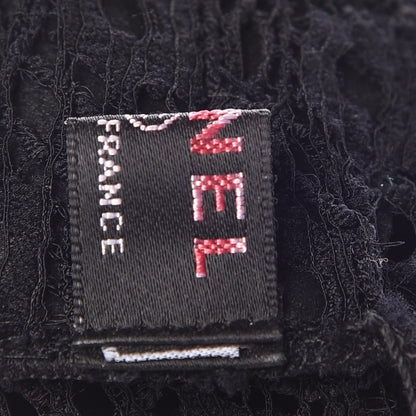 Chanel Lambskin Lace Fingerless Gloves 7 Black 5 of 6