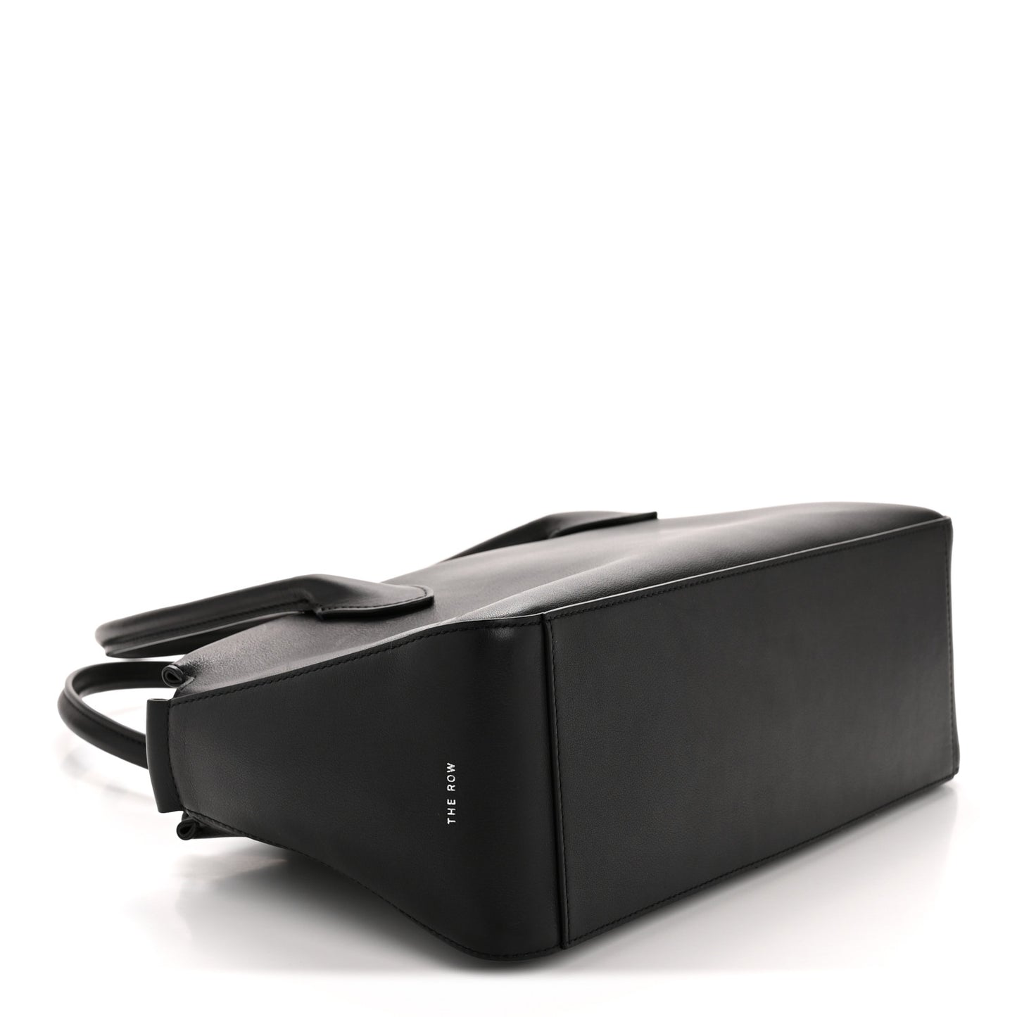 Polished Saddle Calfskin E/W Top Handle Bag Black
