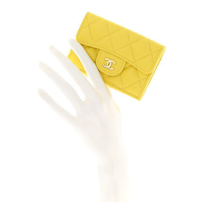 Chanel Caviar Quilted Double Flap Wallet Yellow 2 of 11