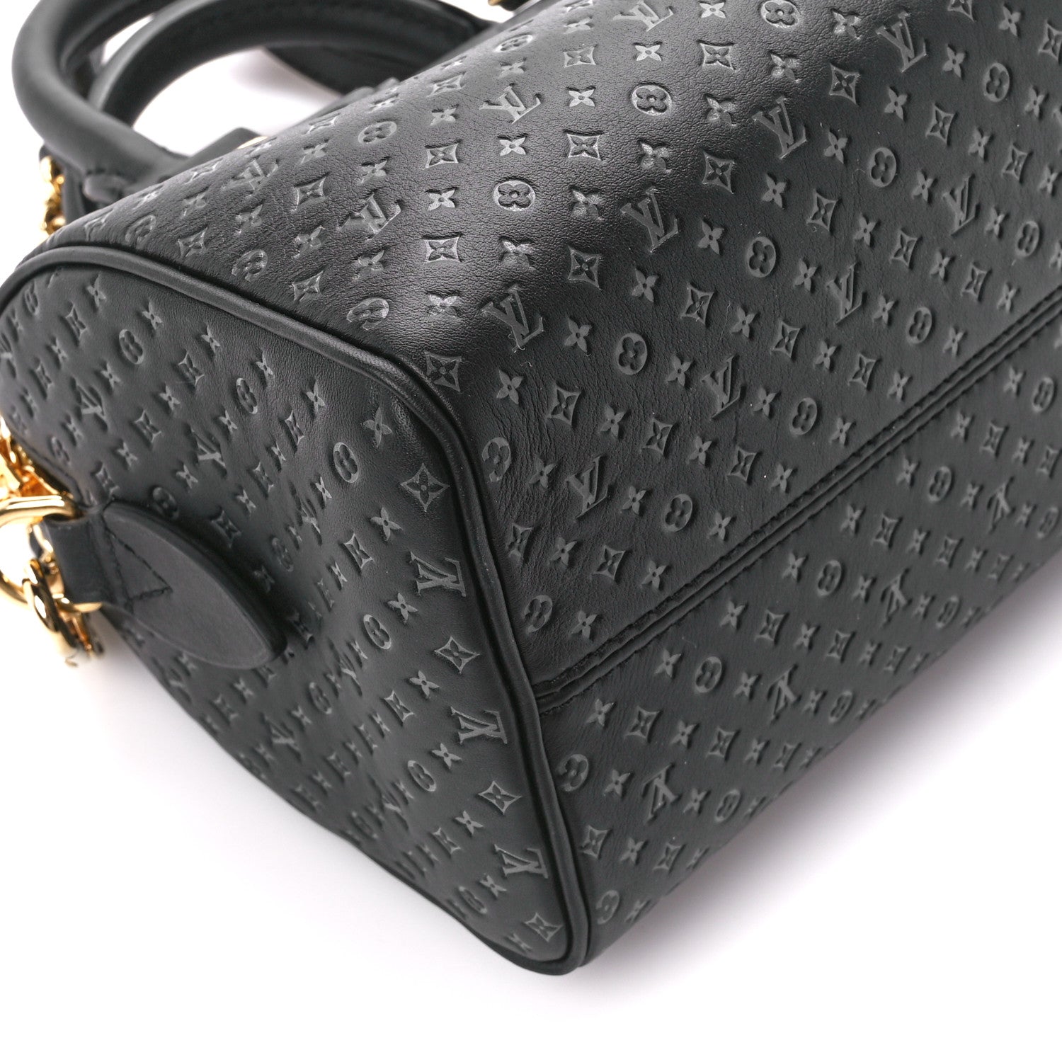 Louis Vuitton Calfskin Nanogram Embossed Speedy 20 Black 8 of 9