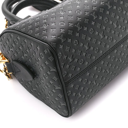 Louis Vuitton Calfskin Nanogram Embossed Speedy 20 Black 8 of 9