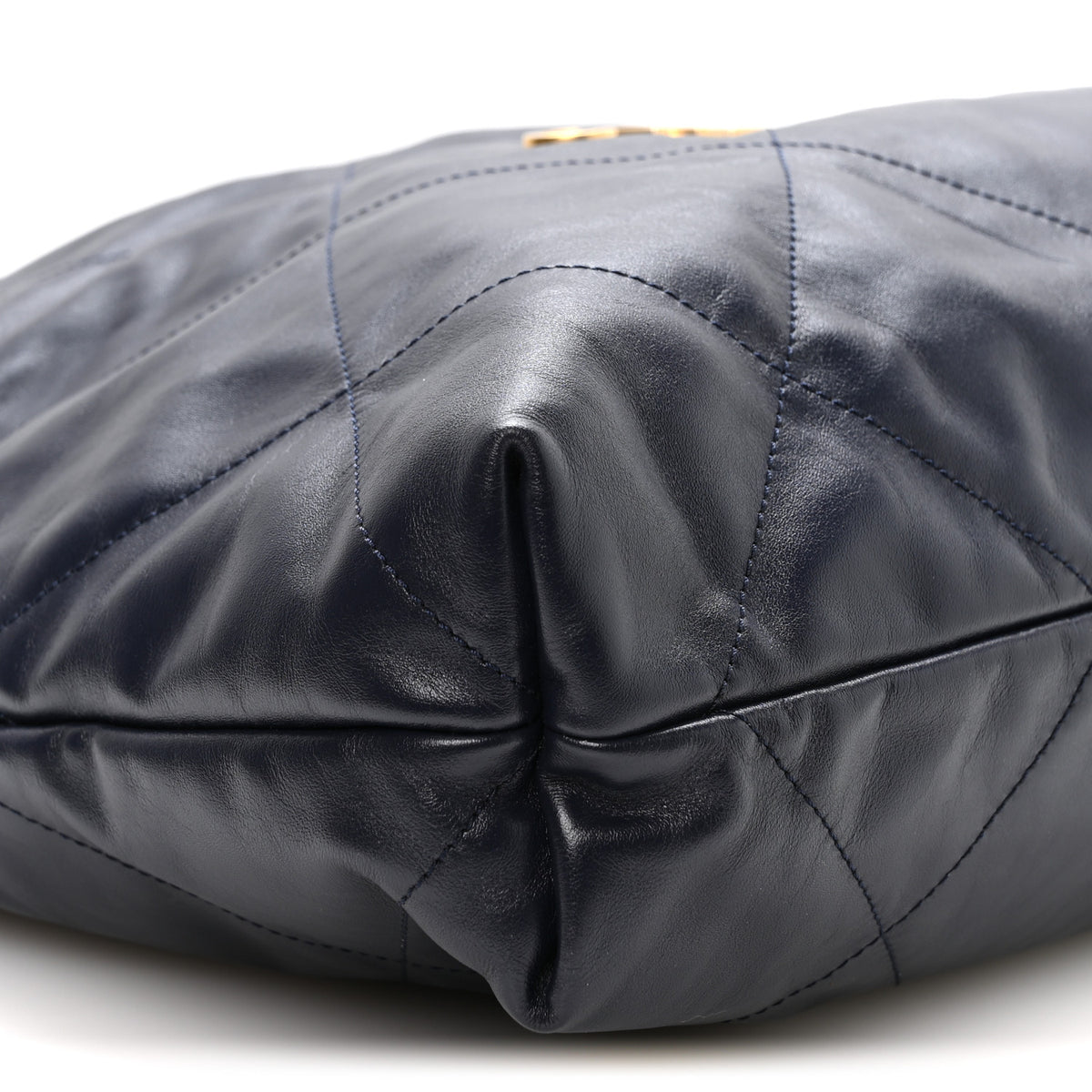 Chanel Shiny Calfskin Quilted Chanel 22 Navy Blue 10 of 11