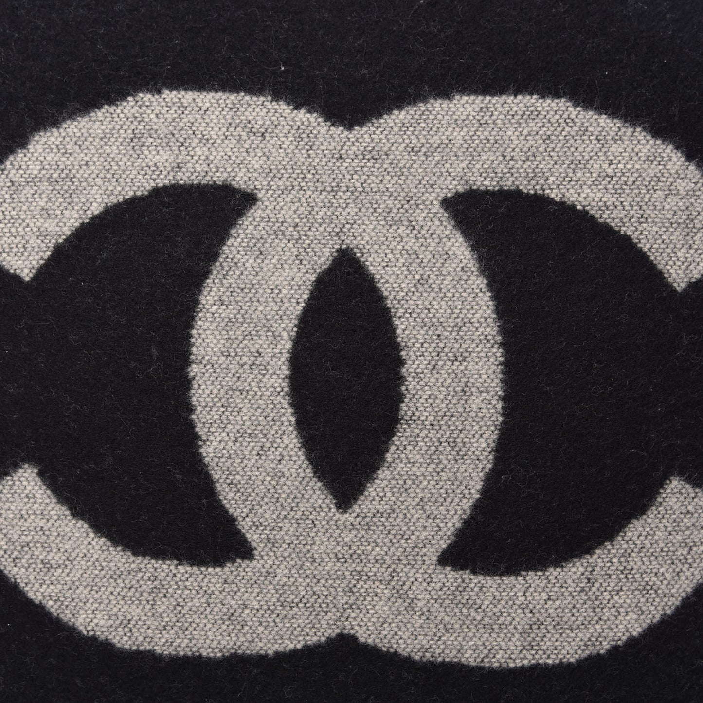 Merino Wool Cashmere CC Pillow Black Beige