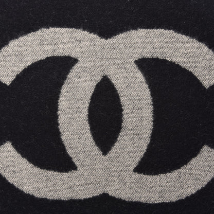 Chanel Merino Wool Cashmere CC Pillow Black Beige 4 of 4