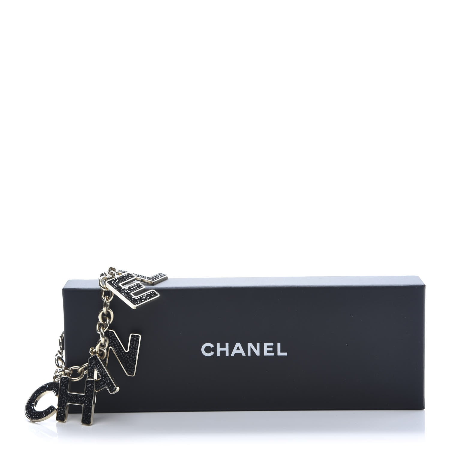 Chanel Crystal Logo Bracelet Black Gold 4 of 4