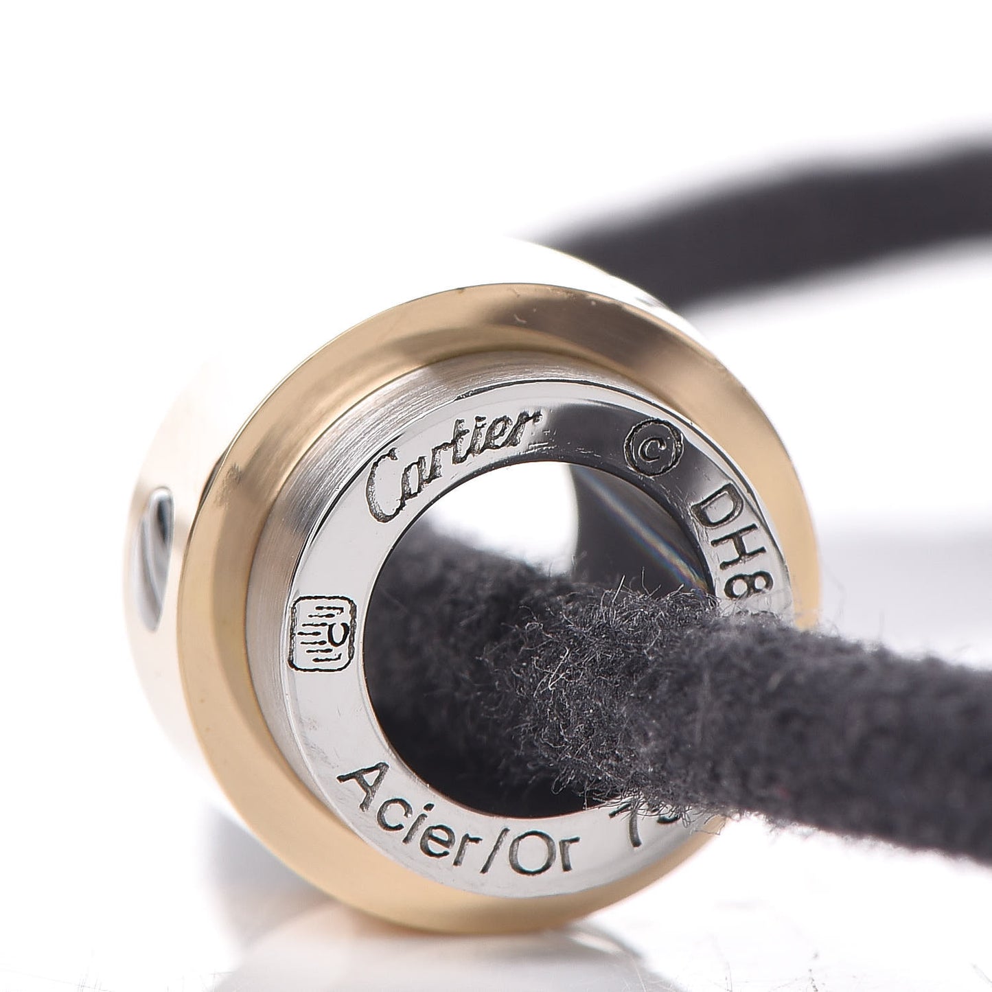 18K Yellow Gold Stainless Steel Santos Barrel Pendant Necklace