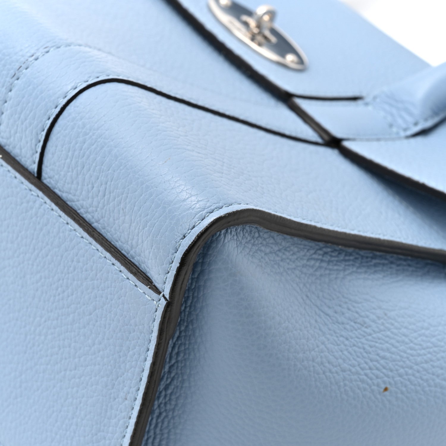 Mulberry Classic Grain Calfskin Small Bayswater Porcelain Blue 11 of 15